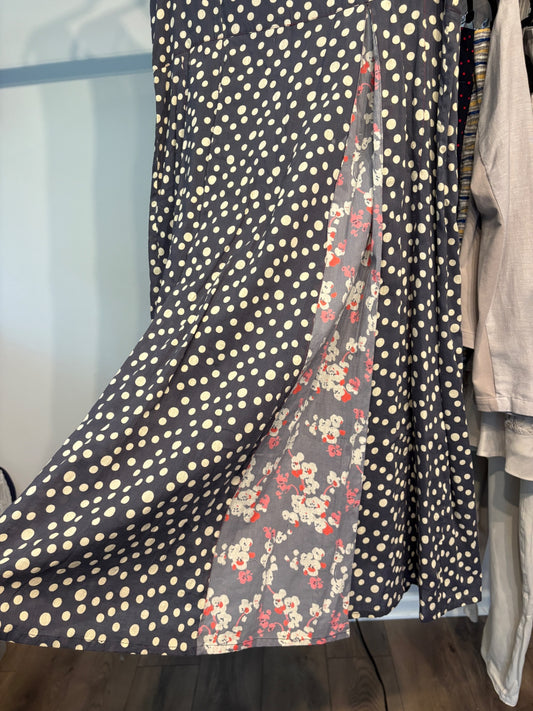 Little Journey A Line Midi Dress in Mixed Fabric