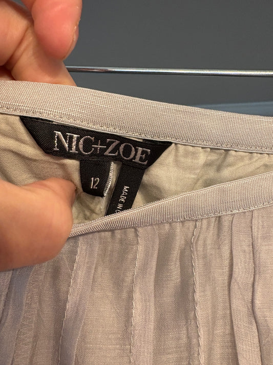 Nic + Zoe Pleated A Line Skirt in Grey