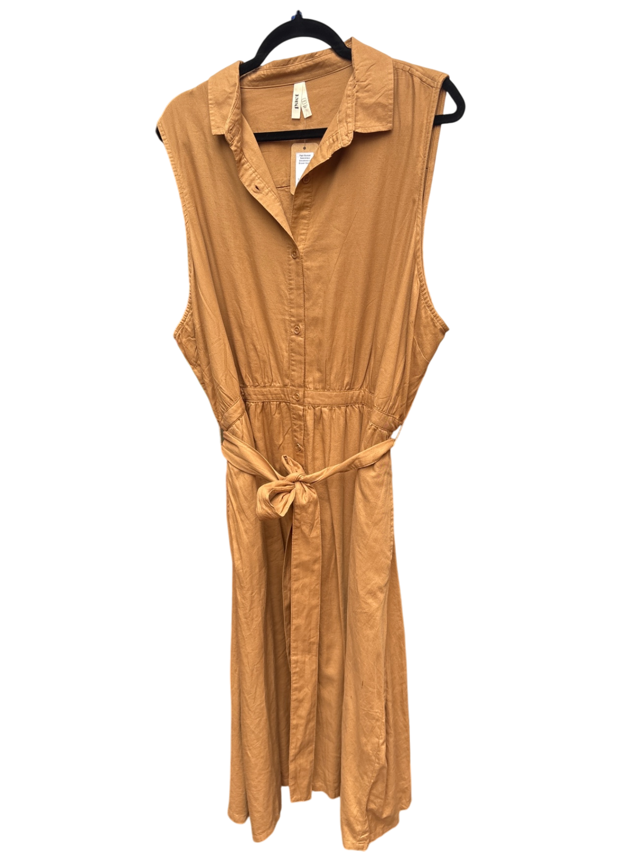 Pact Sunset Sleeveless Shirtdress in Brown Sugar