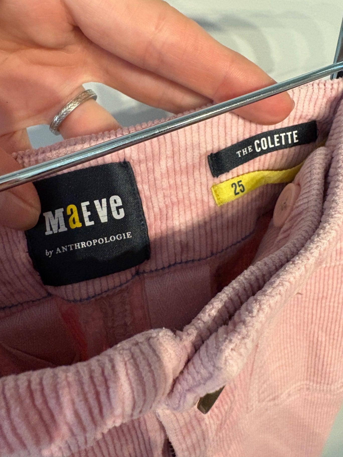 Maeve by Anthro Colette Pants in Pink Corduroy