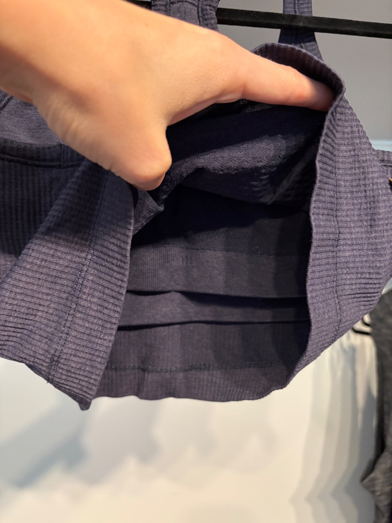 Lululemon Cropped Ribbed Tank Bra in Navy