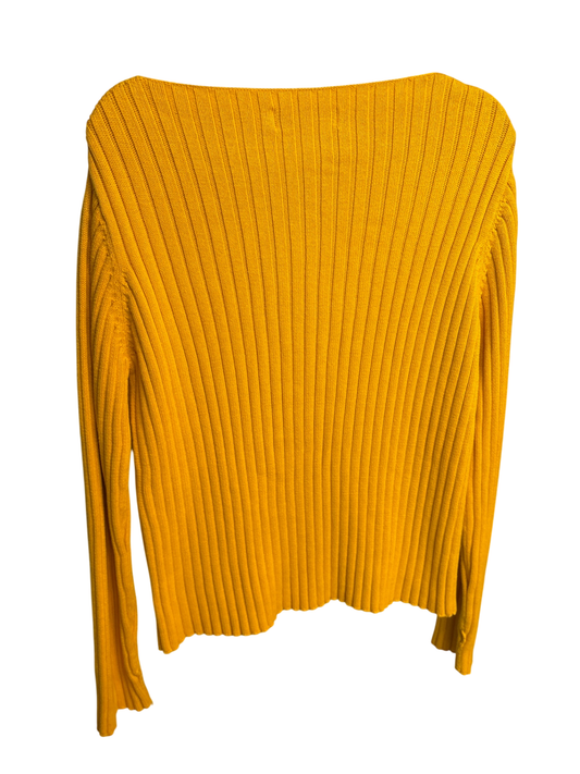Jones New York Ripped Boatneck Sweater in Yellow - Vintage