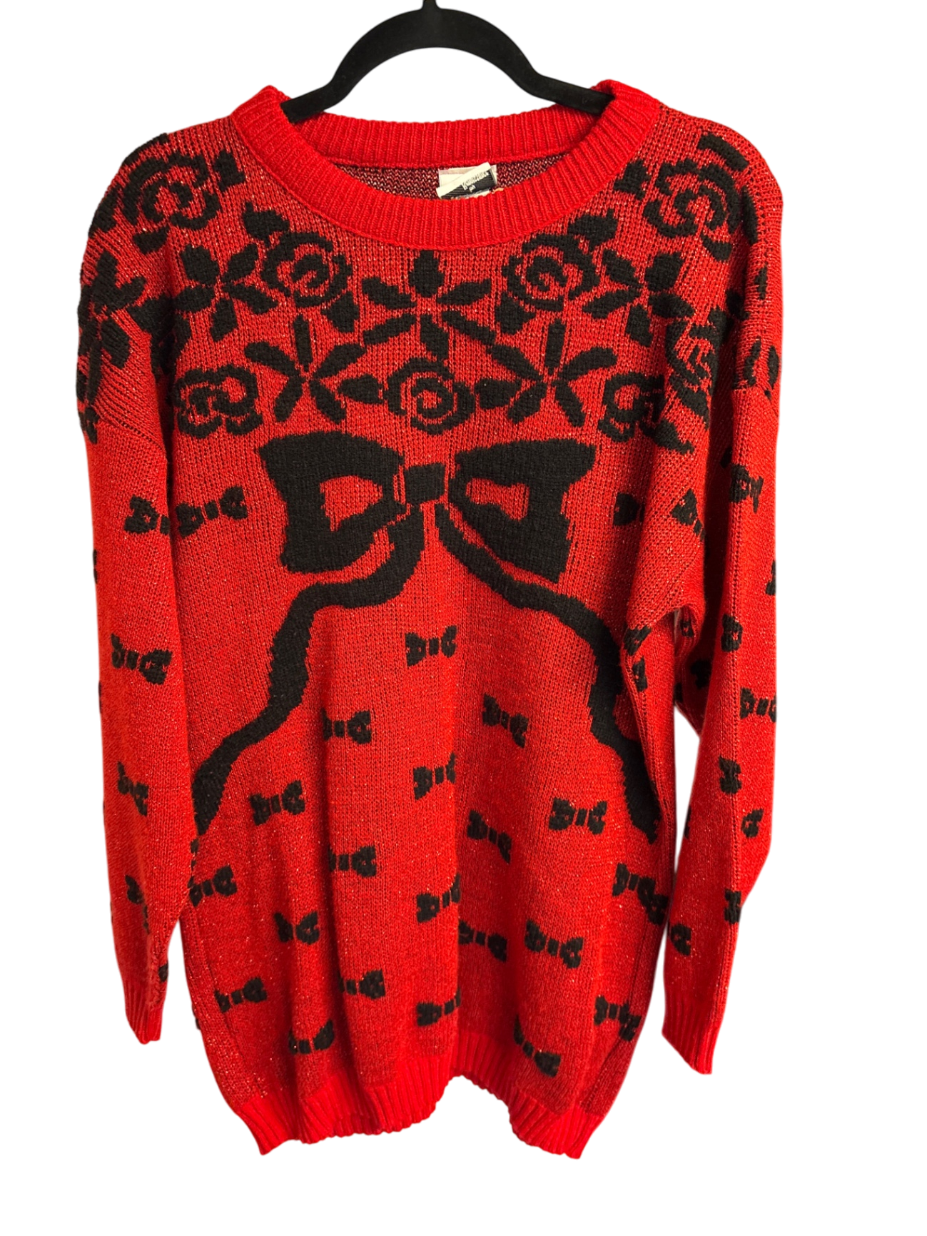 Retro by Renaissance Shimmer Rose and Bow Sweater - Vintage