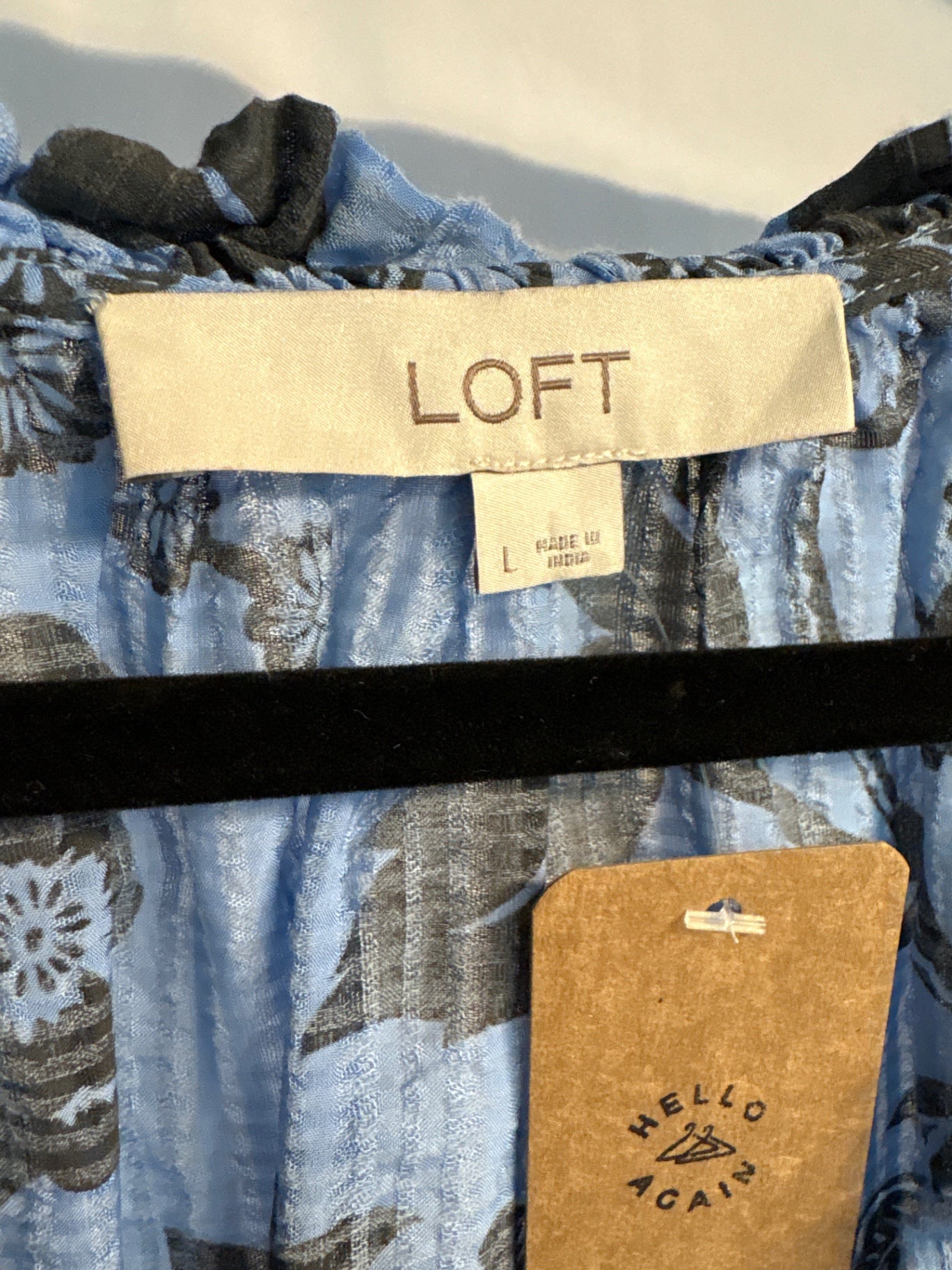 LOFT Garden Ruffle Collar Long Sleeve Button Up Shirt