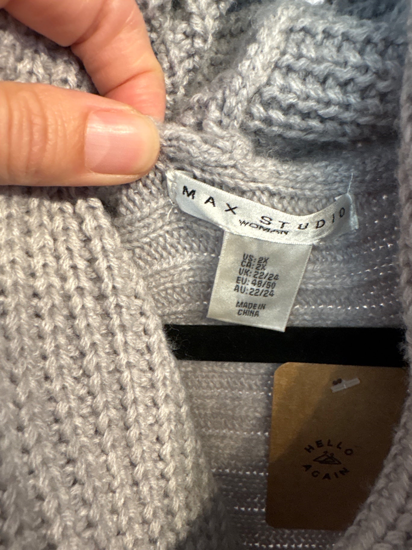 Max Studio Cowl Neck Long Sweater in Grey