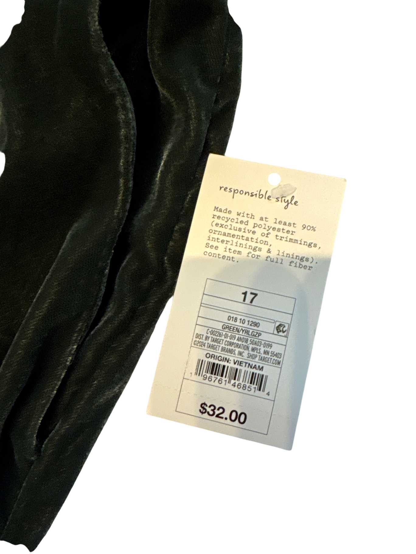 A New Day Velvet Pants in Green - NWT