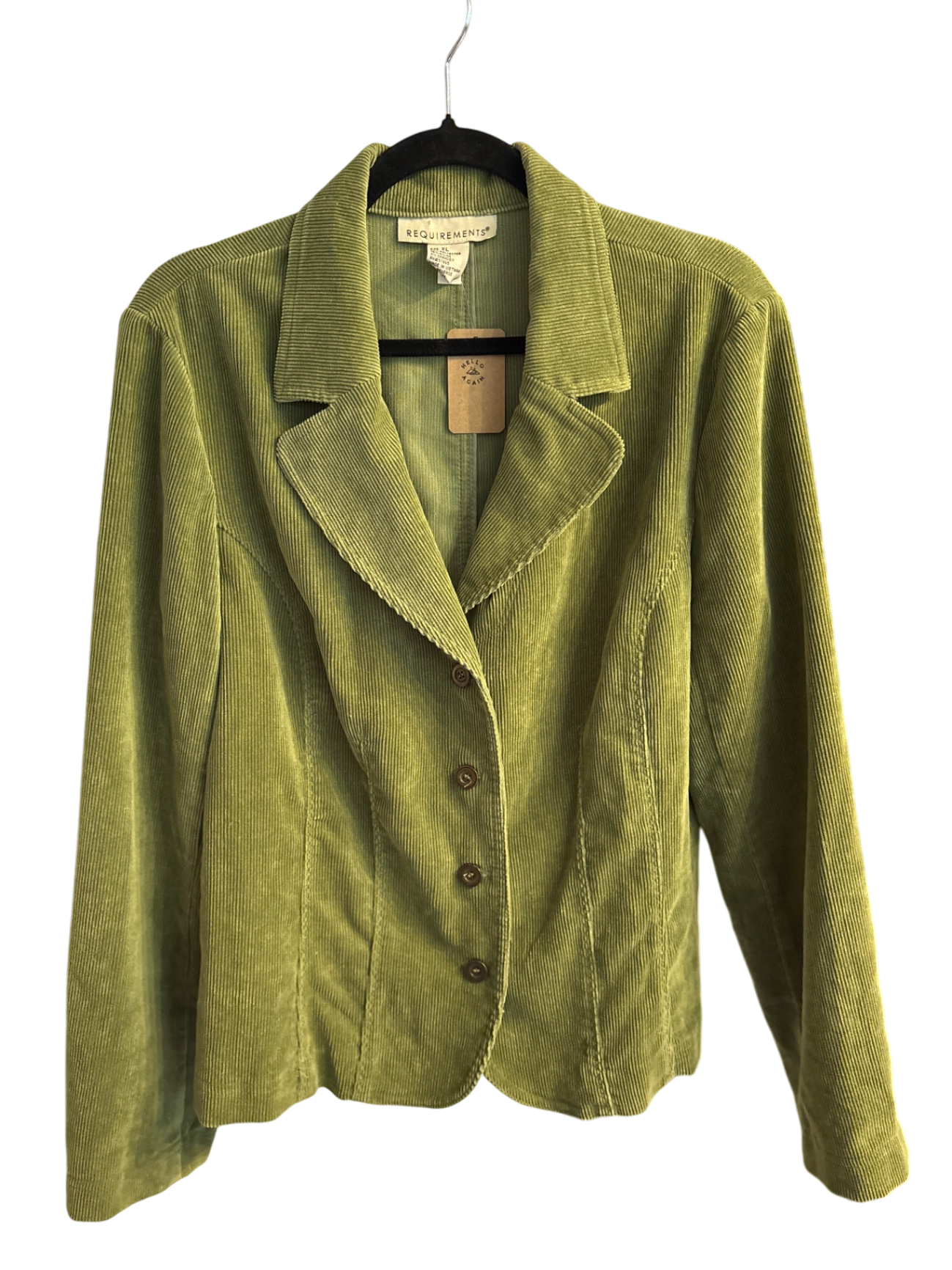 Requirements Corduroy Blazer in Light Green - Vintage