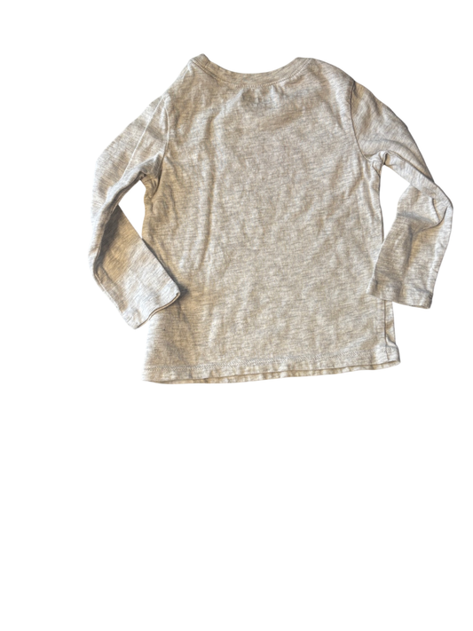 Upcycled by Hello Again - Kids Grey Long Sleeve Pink Letters