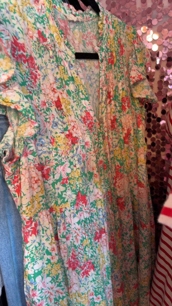 Entro Floral Cotton Dress / Size: S
