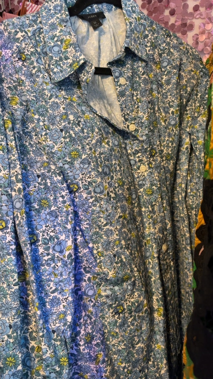 J. Crew Floral Shirt Dress / Size: ST