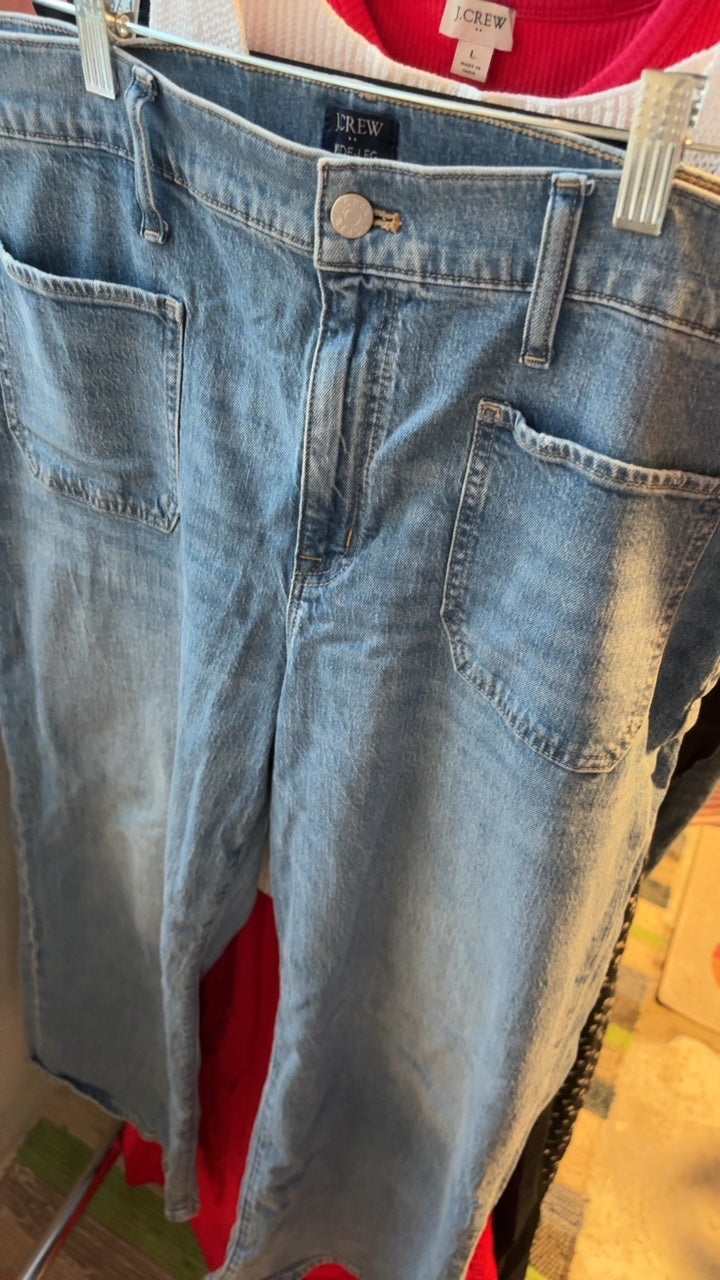 J. Crew Wide-Leg Crop Jeans / Size: 32/14/L