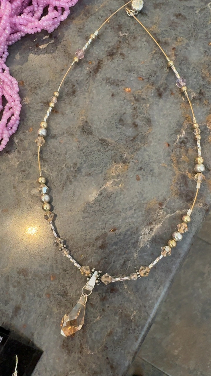 Crystal and Sterling Silver Necklace