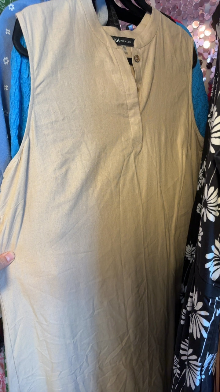 Anne Klein Linen Blend Dress / Size: XL
