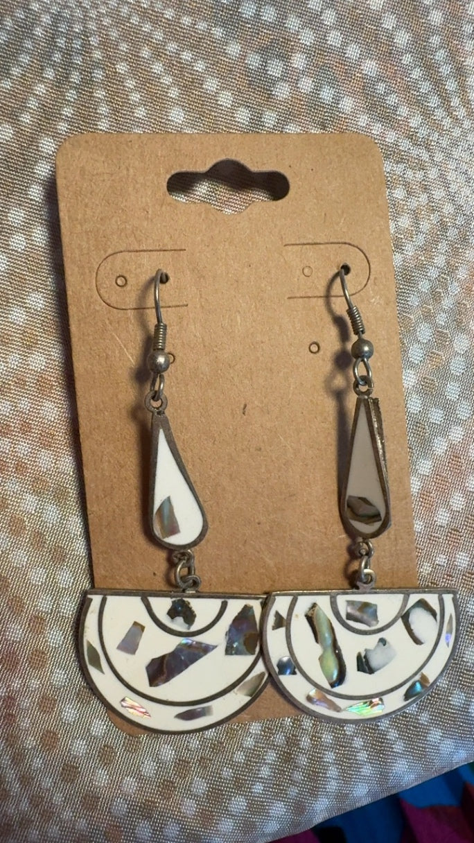 Mother of Pearl Abstract Earrings
