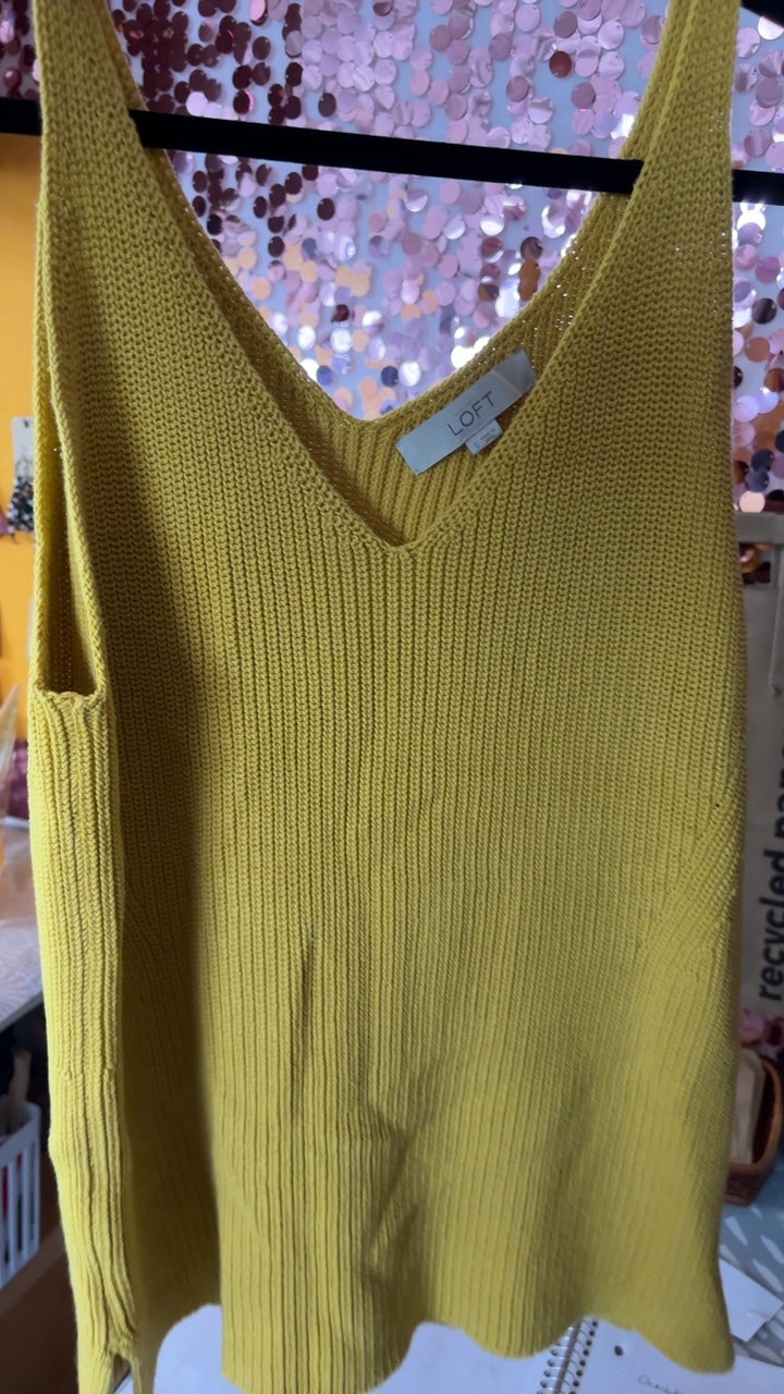 LOFT Knitted Tank in Yellow / Size: S