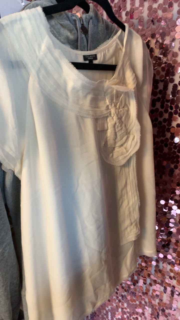 Talbots White Flower Shirt / Size: 14/L