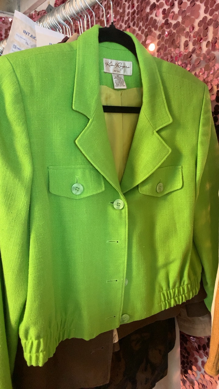 Kim Roger's Lime Jacket / Size: 6 / Med
