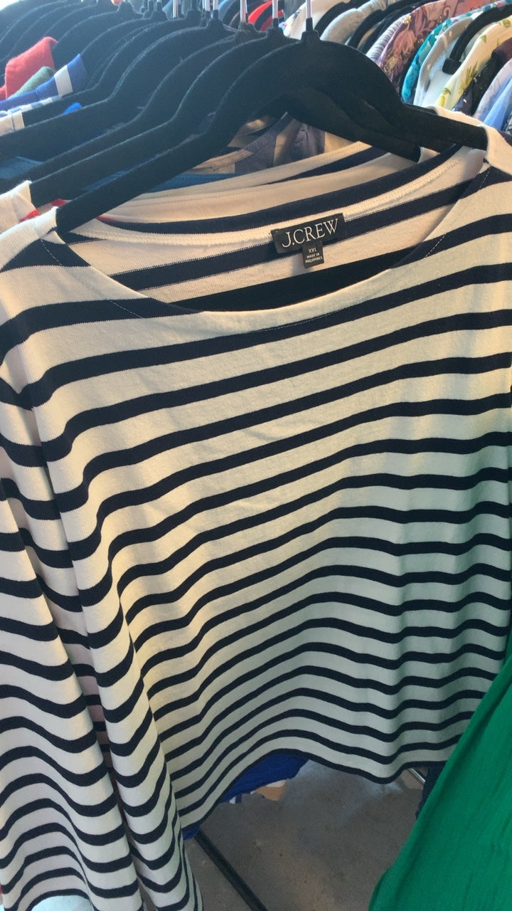 J.Crew Black & White Stripped Shirt / Size: XXL