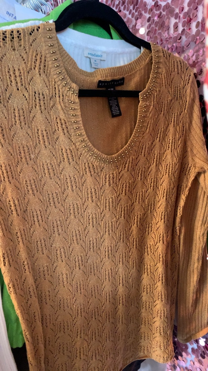 Apostrophe Gold Sweater / Size: M
