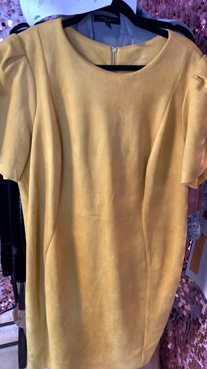 Calvin Klein Sexy Yellow Mustard Dress / Size: 18/XL