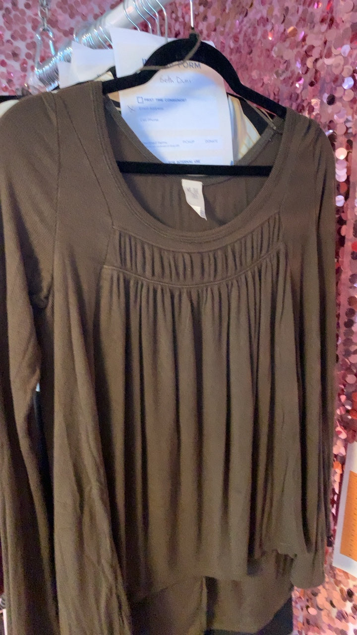 We The Free Chocolate Shirt / Size: S (fits like L)