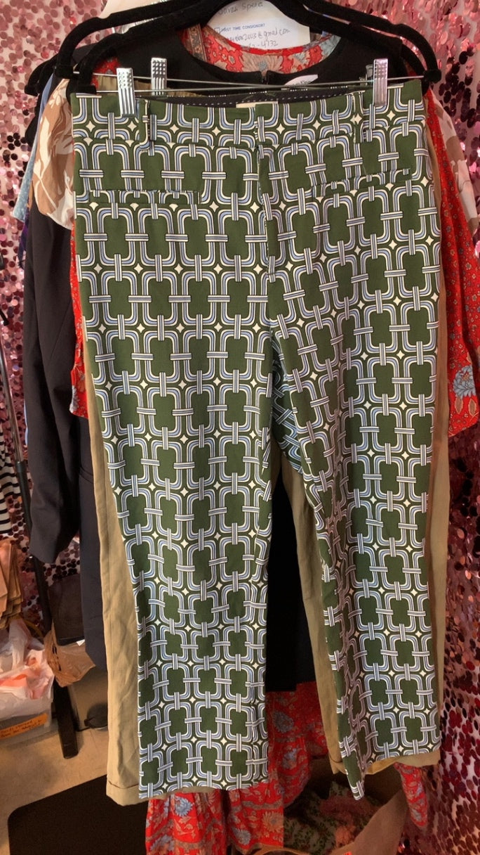 Anthropologie Green Patterned Pants / Size: 10/M