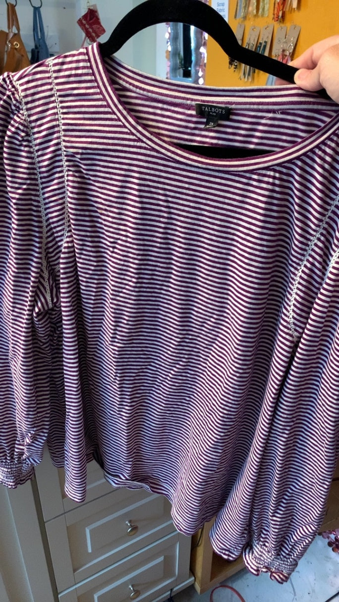 Talbots Stripped Shirt / Size: XXL