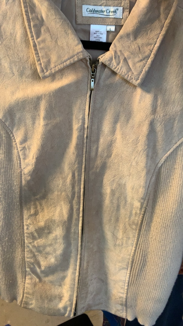 Coldwater Creek Tan Leather Jacket / Size: L