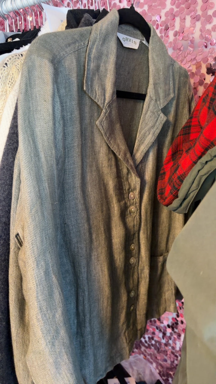 Orvis Linen Dual Button Shirt / Size: M