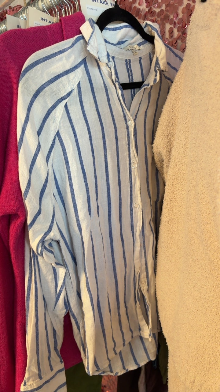 Z Supply Button Up Linen Blend Shirt / Size: S