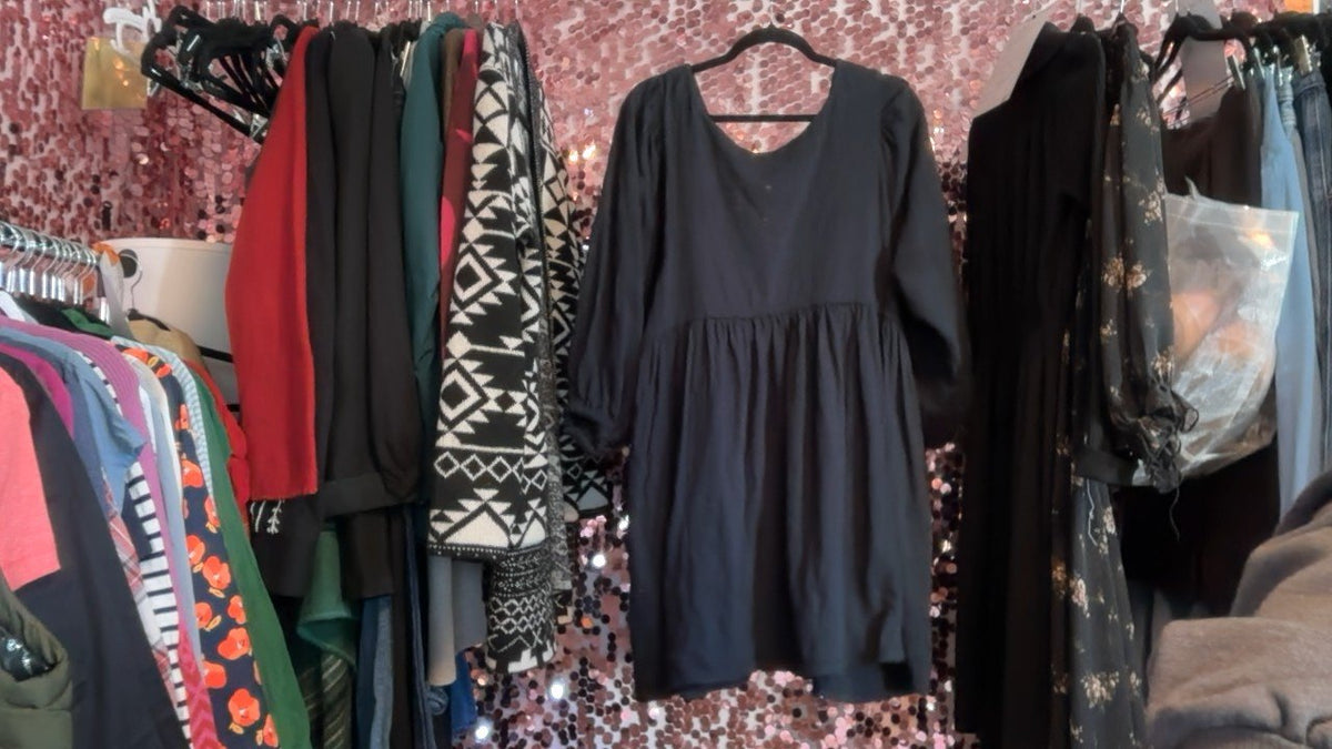 Free People Beach Mini Dress in Black / Size: M