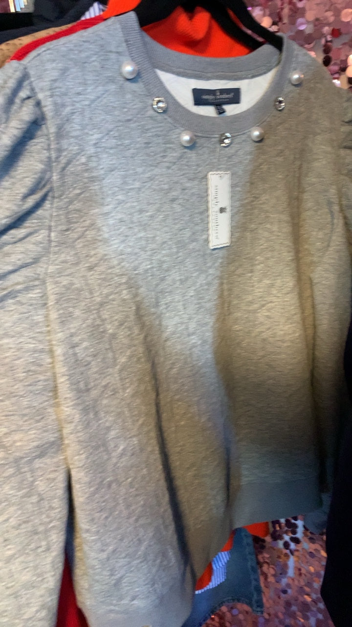Simply Southern Gray Pearl Sweater / Size: XL