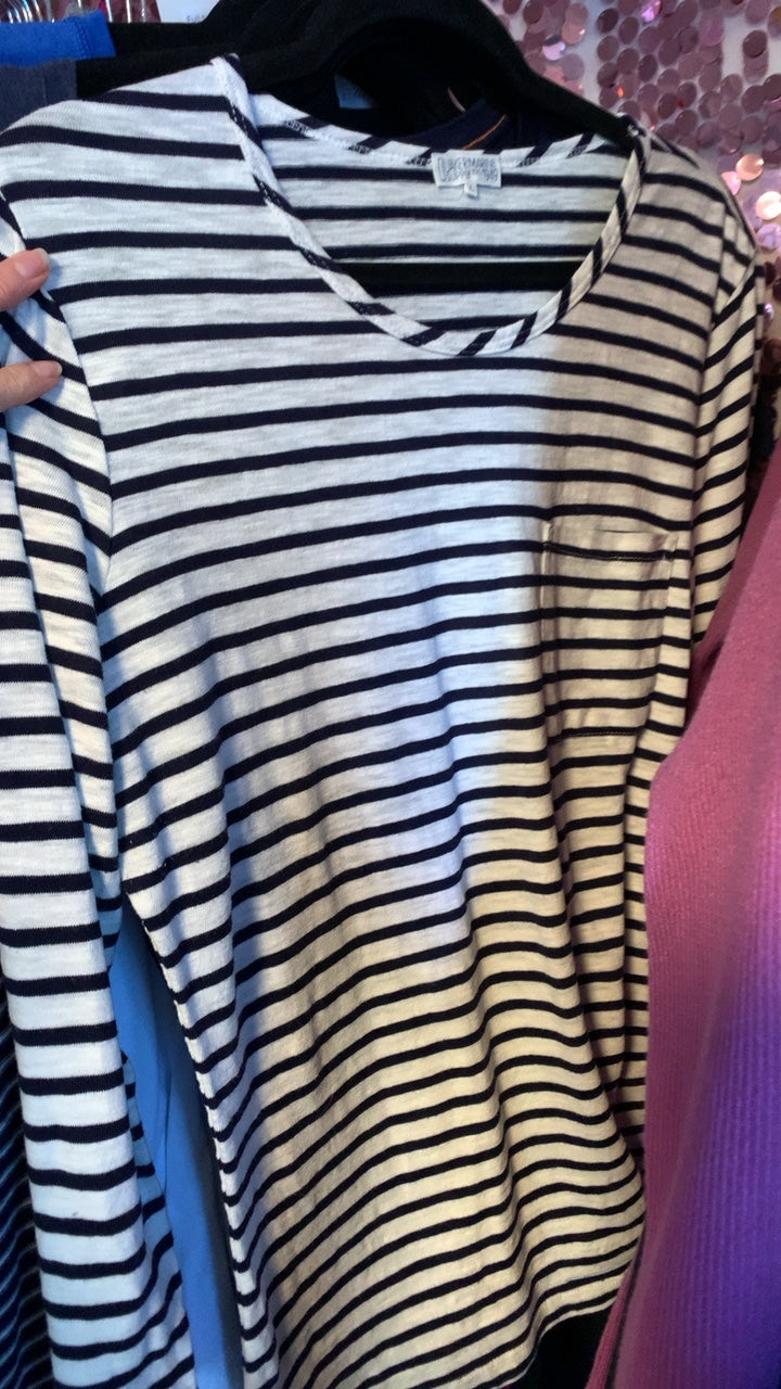 Quaker Marine Supply Stripped Shirt / Size: L