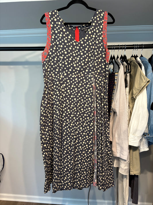 Little Journey A Line Midi Dress in Mixed Fabric