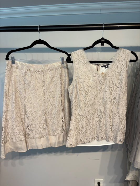 Nic + Zoe Lace Sleeveless Shirt and Skirt Set