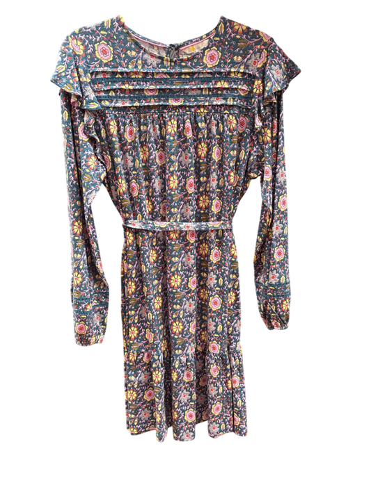 Boden Ruffle Long Sleeve Mini Dress in Floral Print NWT