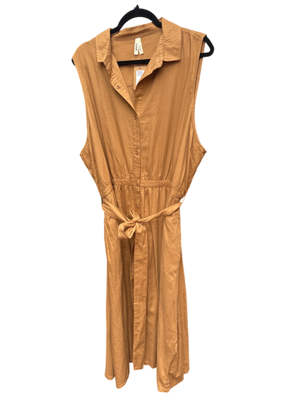 Pact Sunset Sleeveless Shirtdress in Brown Sugar