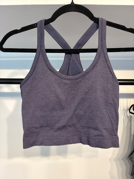 Lululemon Cropped Ribbed Tank Bra in Navy