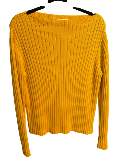 Jones New York Ripped Boatneck Sweater in Yellow - Vintage