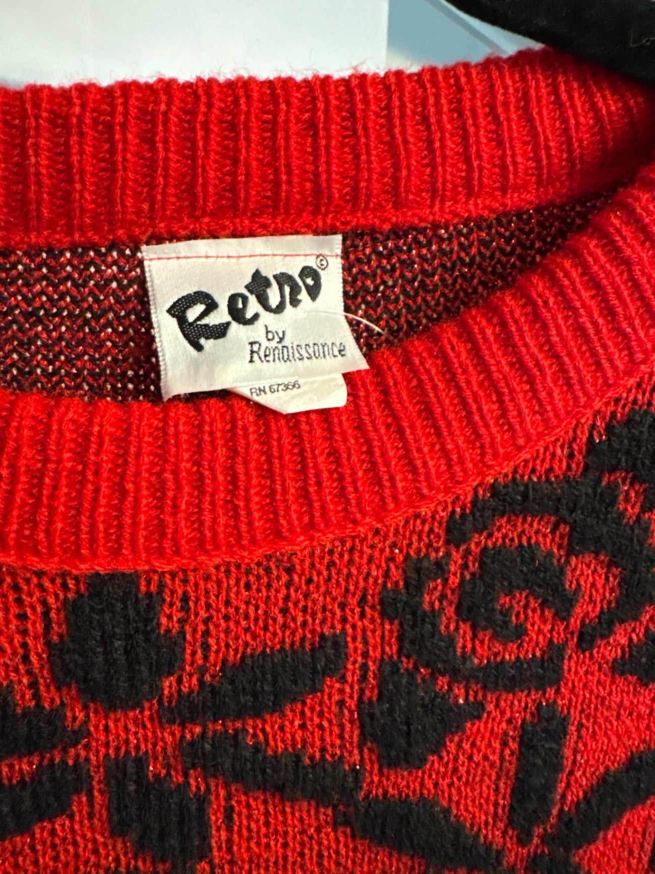 Retro by Renaissance Shimmer Rose and Bow Sweater - Vintage