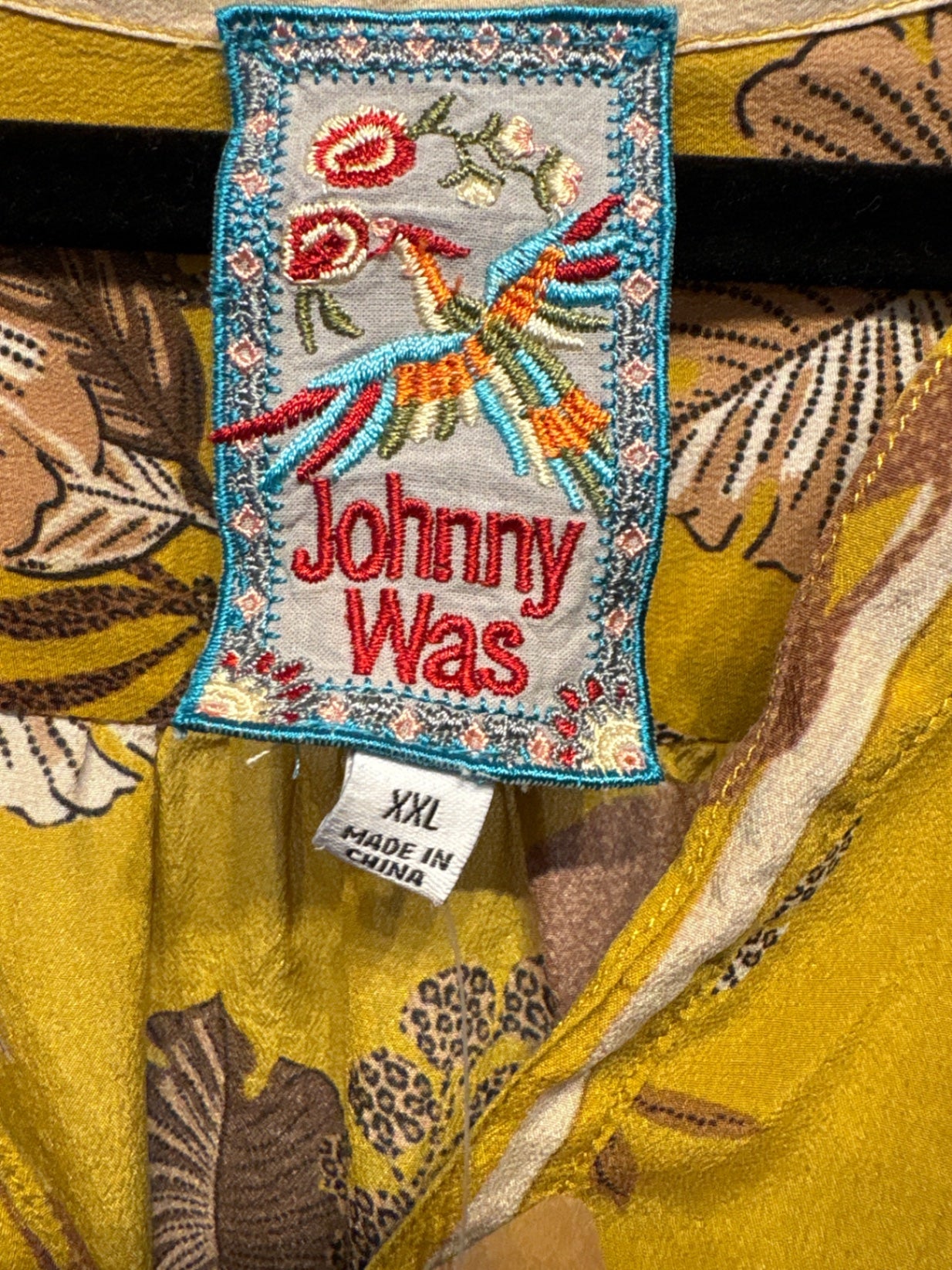 Johnny Was Safari Long Sleeve in Mustard Yellow