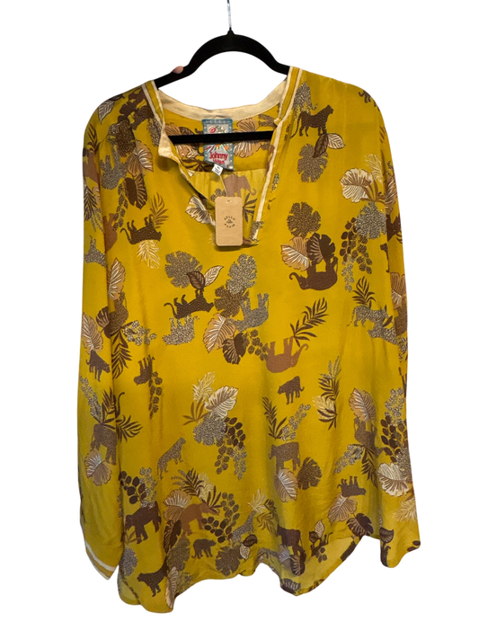 Johnny Was Safari Long Sleeve in Mustard Yellow