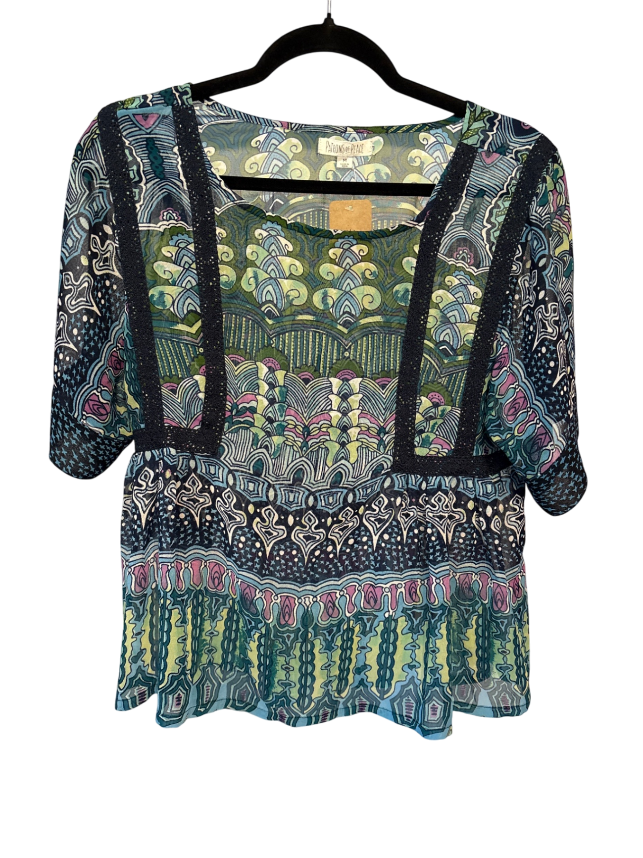 Patrons of Peace Sheer Cropped Shirt