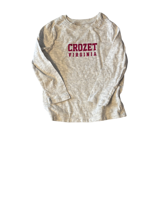 Upcycled by Hello Again - Kids Grey Long Sleeve Pink Letters