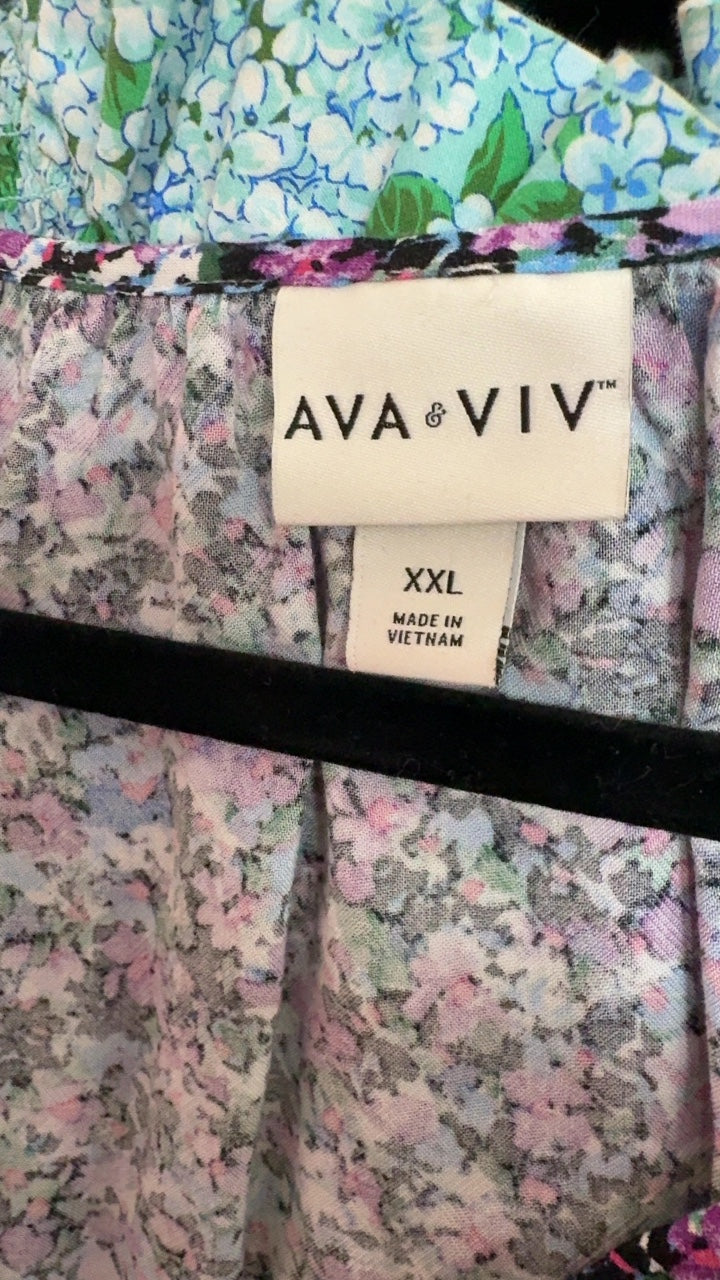 Ava & Viv Floral Shirt / Size: XXL