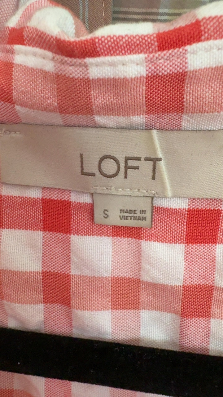 LOFT Gingham Shirt in Red / Size: S