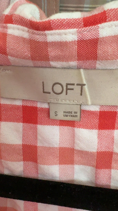 LOFT Gingham Shirt in Red / Size: S