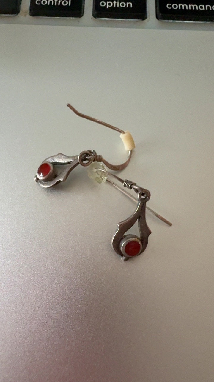 VINTAGE Silver Drop Earrings