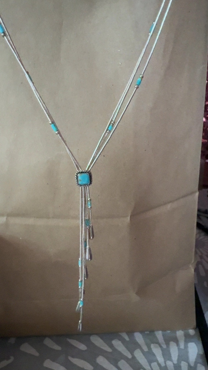 Liquid Silver Sterling Lariat Necklace VINTAGE