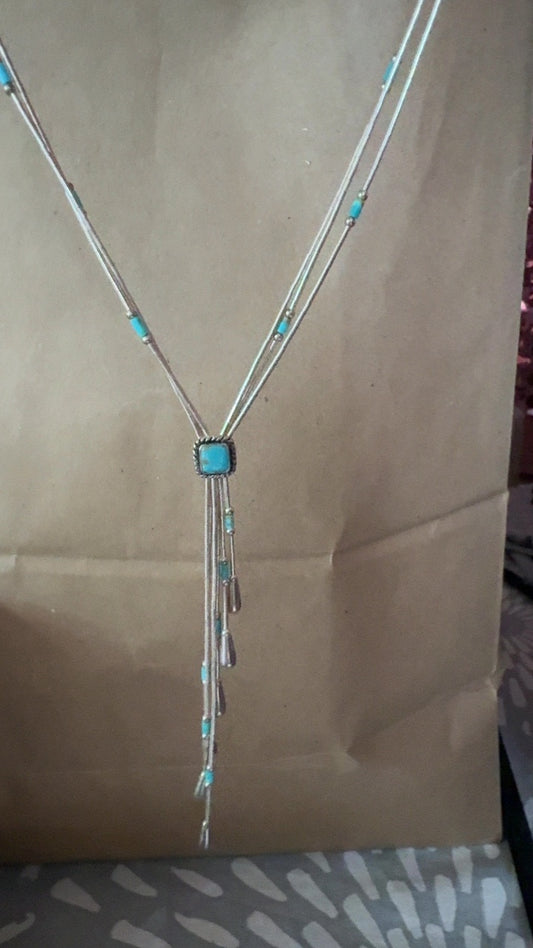 Liquid Silver Sterling Lariat Necklace VINTAGE